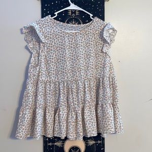 Flower print ruffled shirts